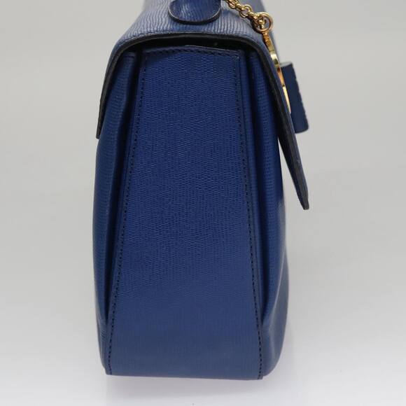 CELINE Hand Bag Leather Blue Gold - Picture 4 of 13